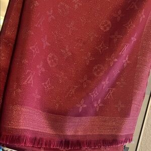 Louis Vuitton Burgundy Monogram Shawl